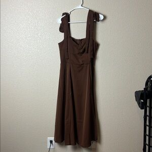 New Shein Brown Tie Strap Dress